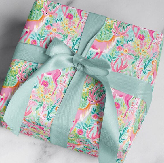 Custom Flat Wrapping Paper for Birthday, Holiday, Her, Girlfrend - Spring  Pink Flower