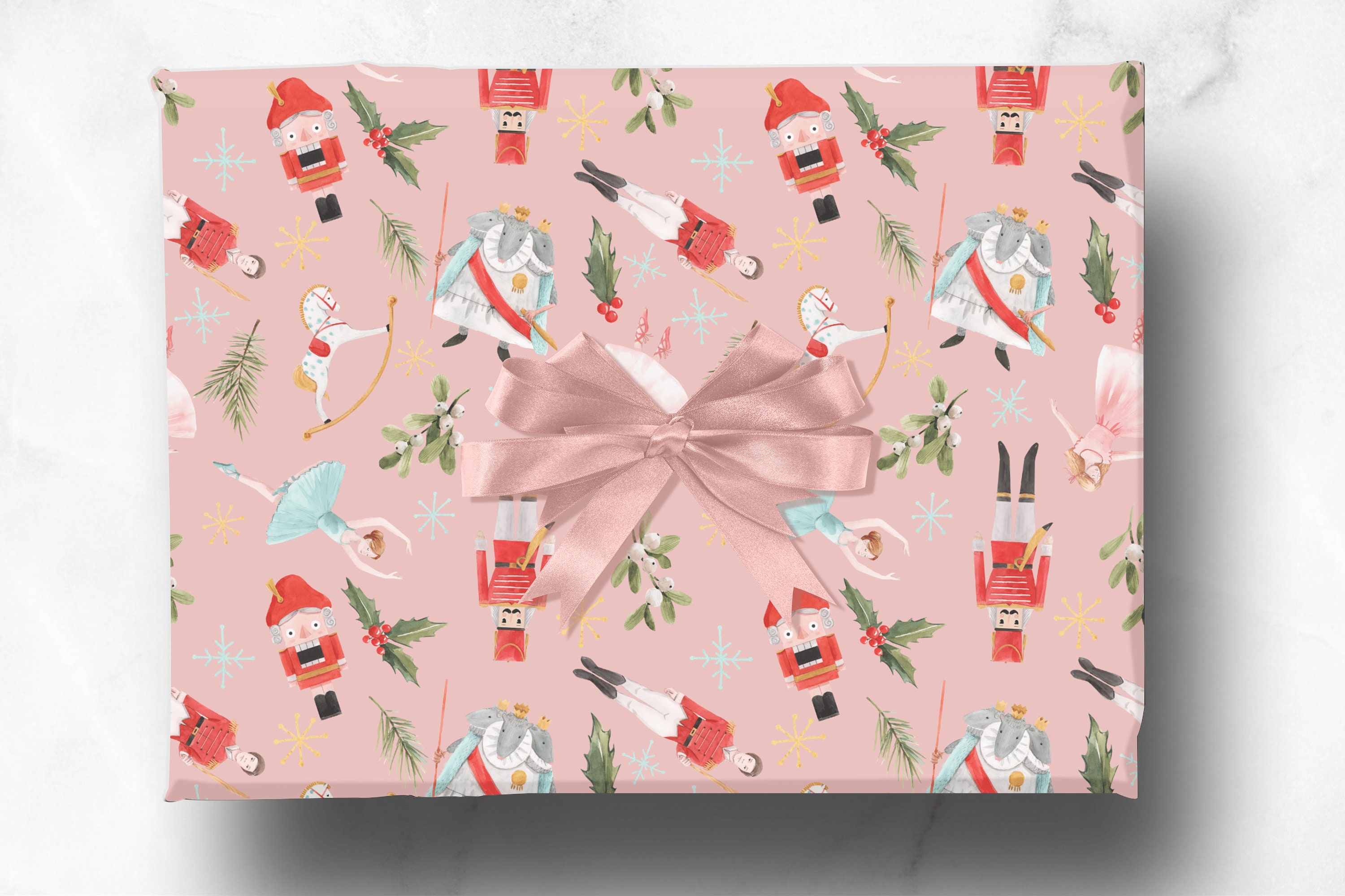 Santa's Steer Christmas Western Wrapping Paper Marketplace Holiday Gift  Wrap by undefined