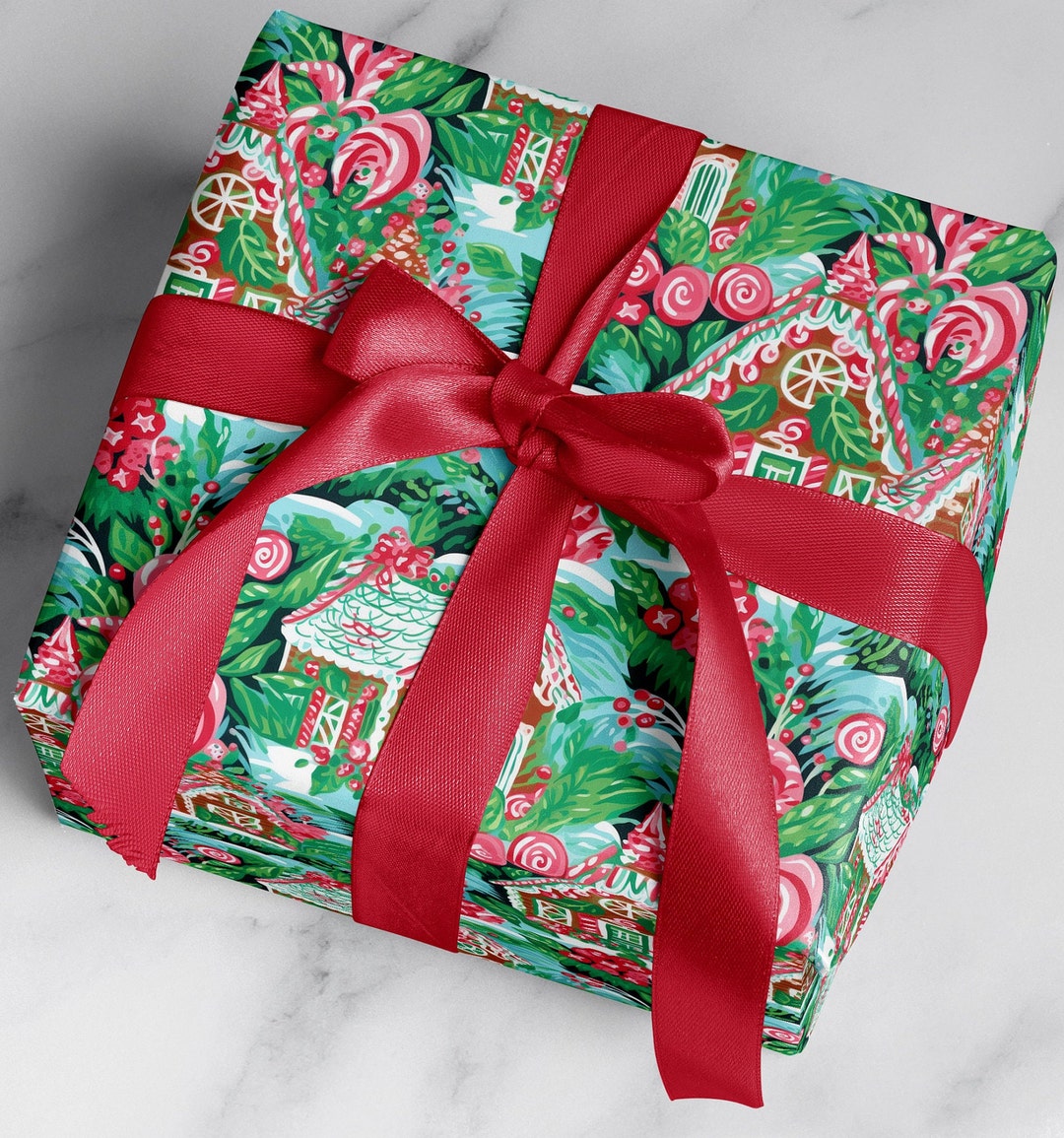 Preppy Christmas Wrapping Paper Christmas Candyland gift Wrap