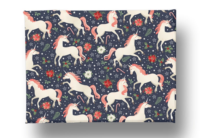 Girls Christmas Wrapping Paper: Christmas Unicorn Gift Wrap image 2