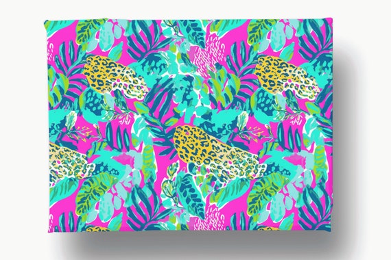 Preppy Wrapping Paper: Blue Tropical gift Wrap, Birthday, Holiday,  Christmas 