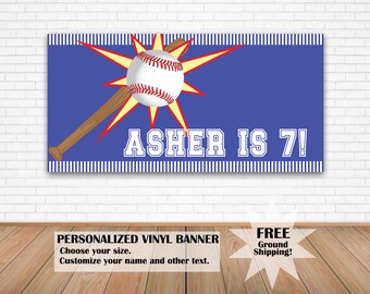 Baseball Birthday Banner Custom, Personalized Little Slugger Sports Backdrop, Outdoor Baseball Party Rookie of the Year Yard Sign