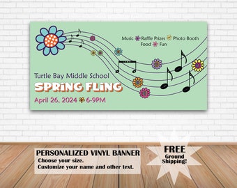 Spring Fling Banner Church School, School Event Backdrop Spring, Spring Sing Banner, Concert Banner, School Dance Invite, Spring Decorations