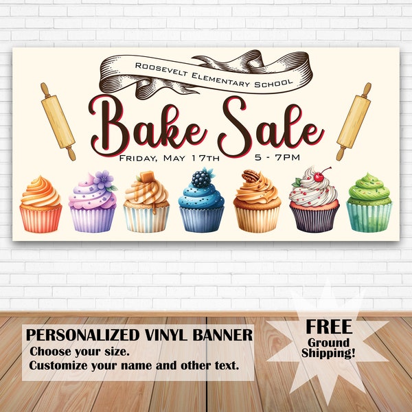 Bake Sale Banner For School Fundraiser Invitation For Church Bake Sale Charity Event Large Signage For Outdoor Event Banner For Yard