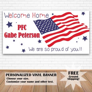 Military Welcome Home Banner, Military Homecoming Yard Sign, Deployment Party Decoration, Welcome Home Daddy Sign, American Flag Party Decor