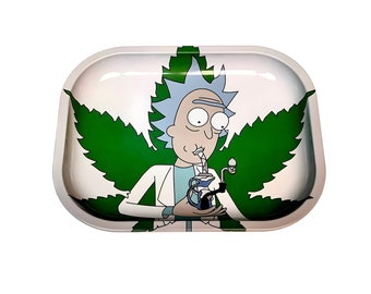 RollingTray "Rick Bong" für Zigaretten und Joints - Tabak Rolltablett - Cannabis Zubehör - Raucher Geschenk