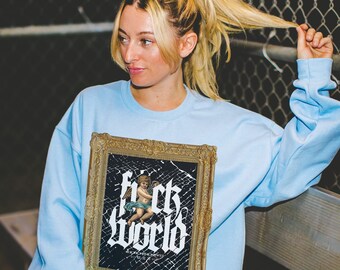 Little Angel Grunge Crewneck Sweatshirt, Graphic Sweatshirt, Grunge Clothing, Goth Sweatshirt, 90's Y2K Skater, Alt Gifts, Grunge Gift