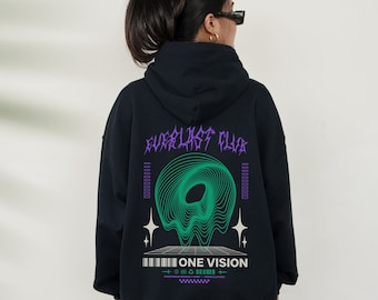 Felpa con cappuccio One Vision / Abbigliamento Baddie / Streetwear urbano / Abbigliamento alternativo / Estetica y2k degli anni '90 / Felpe Grunge / Abbigliamento da skater