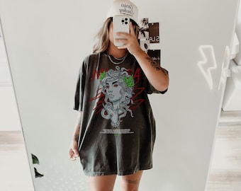 Medusa Comfort Colors Tee, Urban Streetwear, Xmas Gift, Men's Streetwear, Greek Mythology, Feminist Shirt, Feminism T-Shirt, Alt Gift