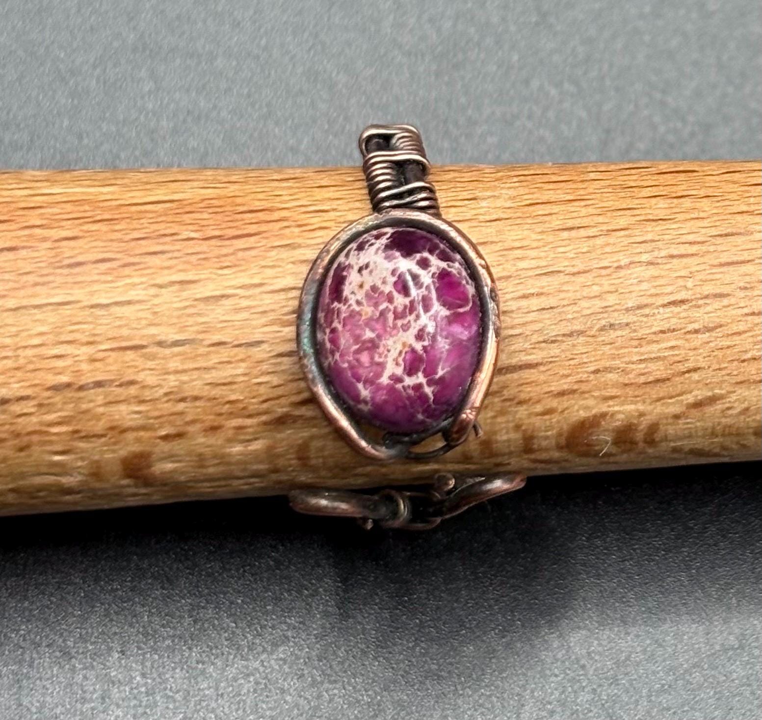 Handmade Wire Wrapped Gemstone Rings | Copper, Lapis, Quartz, Jasper Boho Style image 7