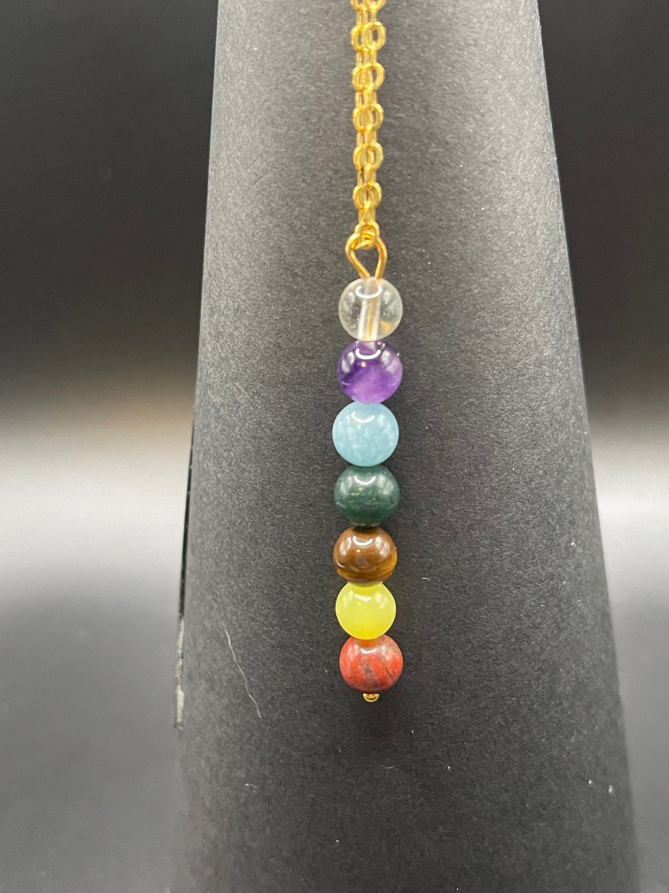 Handmade Chakra Gemstone Pendant Necklace | Jasper, Citrine, Tiger& image 3