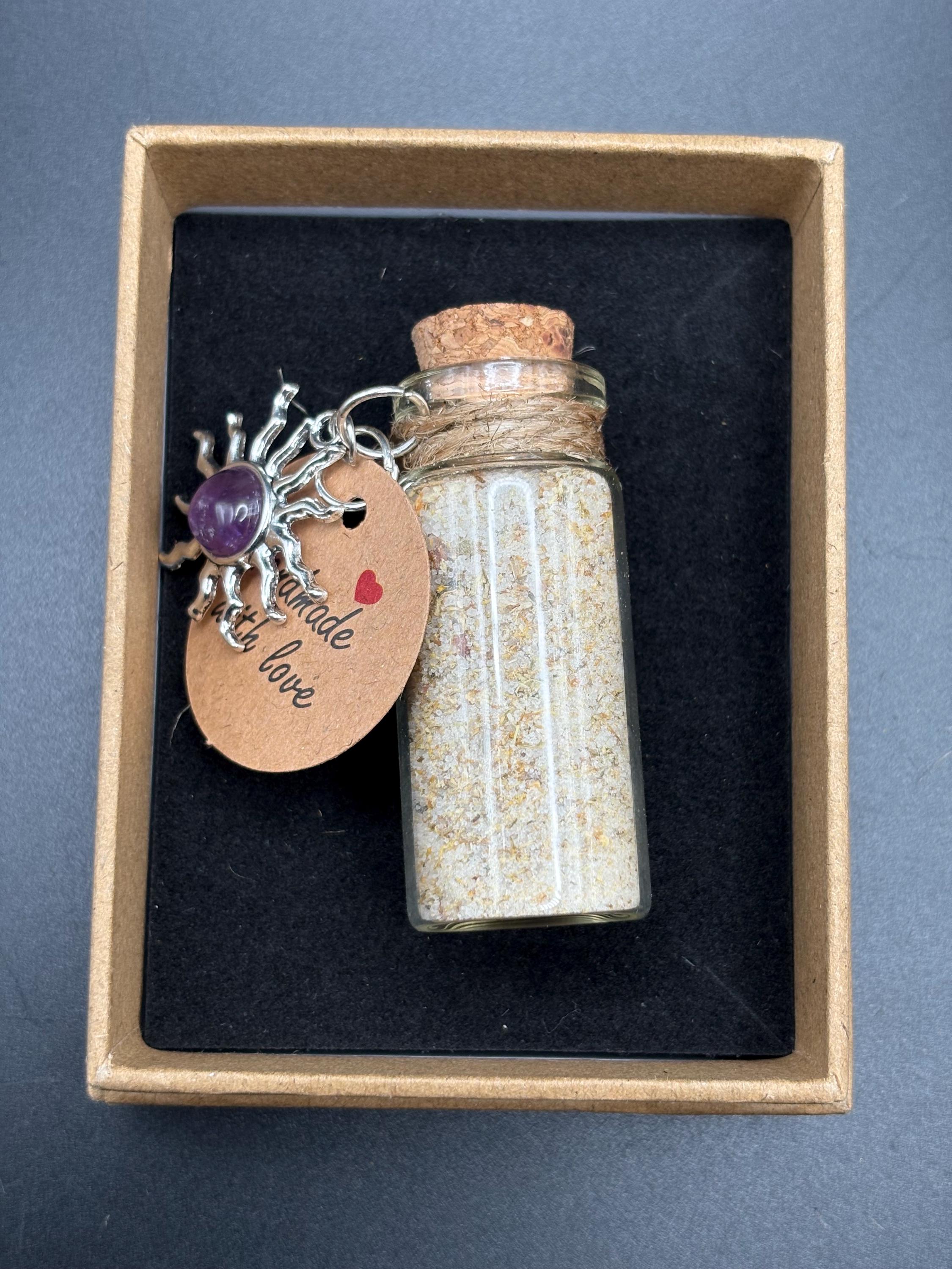 Sun Salt Ritual Jar | Solar Blessing Blend with Botanicals, Essential Oils, Altar Decor image 4