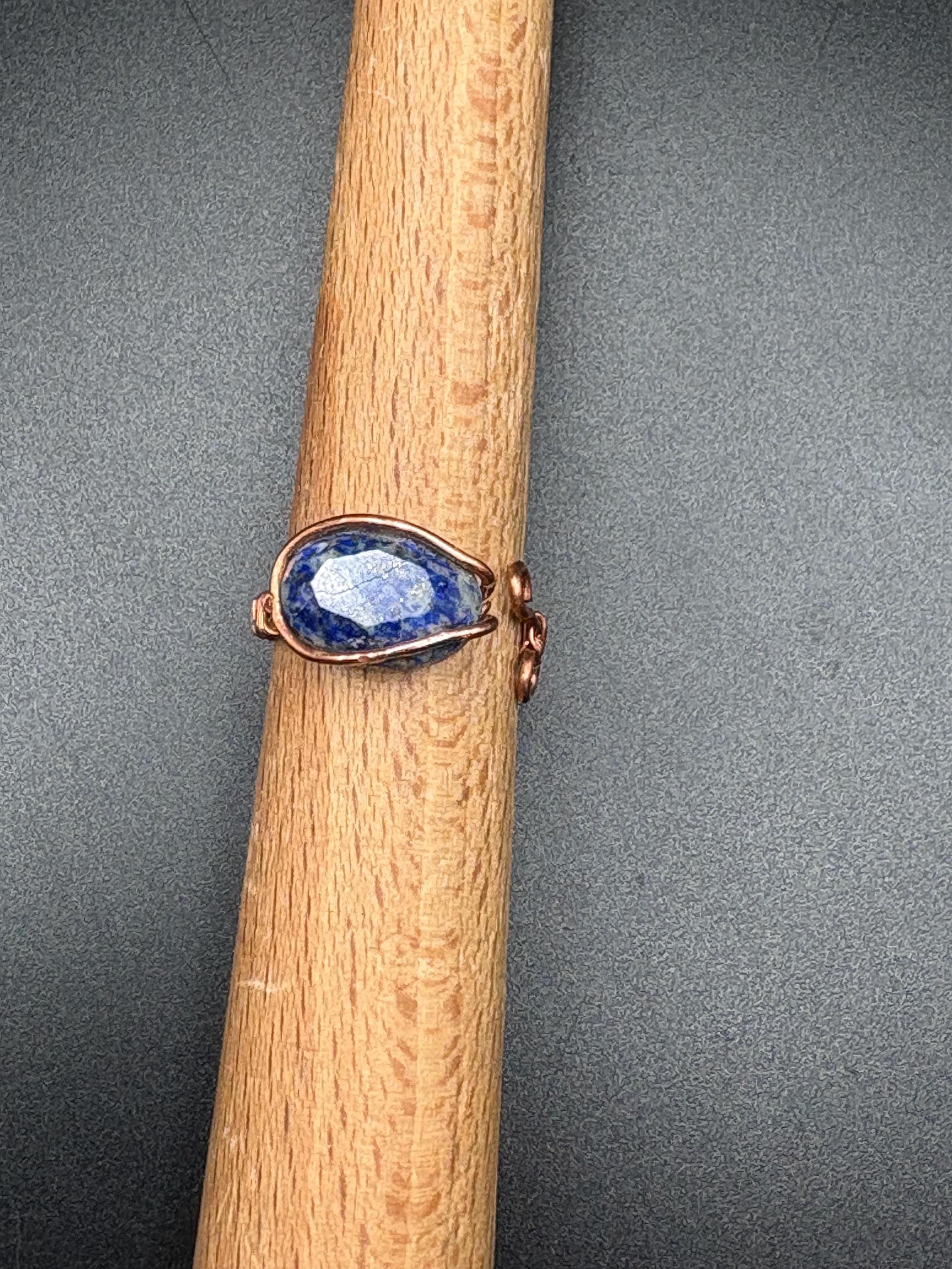 Handmade Wire Wrapped Gemstone Rings | Copper, Lapis, Quartz, Jasper Boho Style image 9