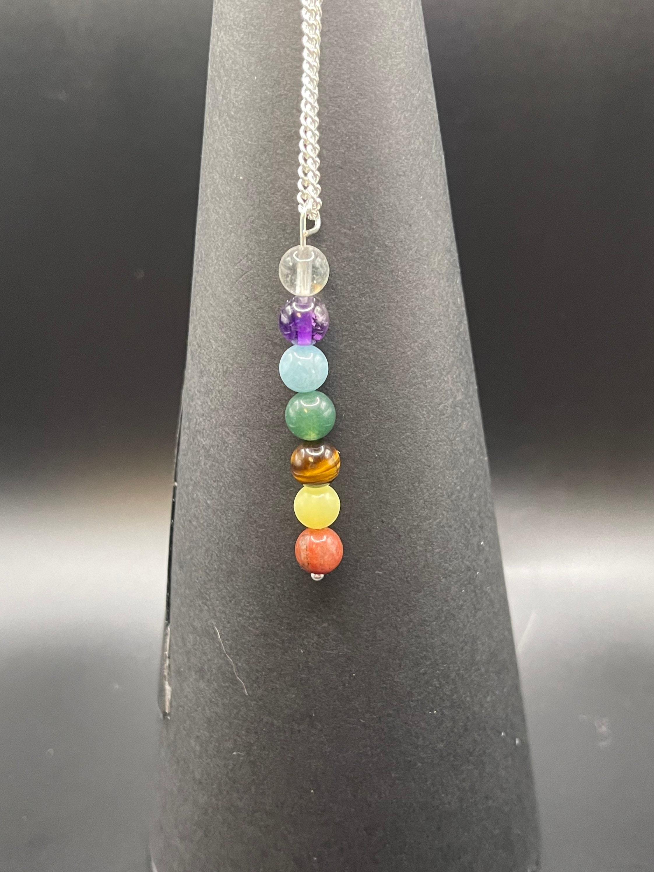 Handmade Chakra Gemstone Pendant Necklace | Jasper, Citrine, Tiger& image 2