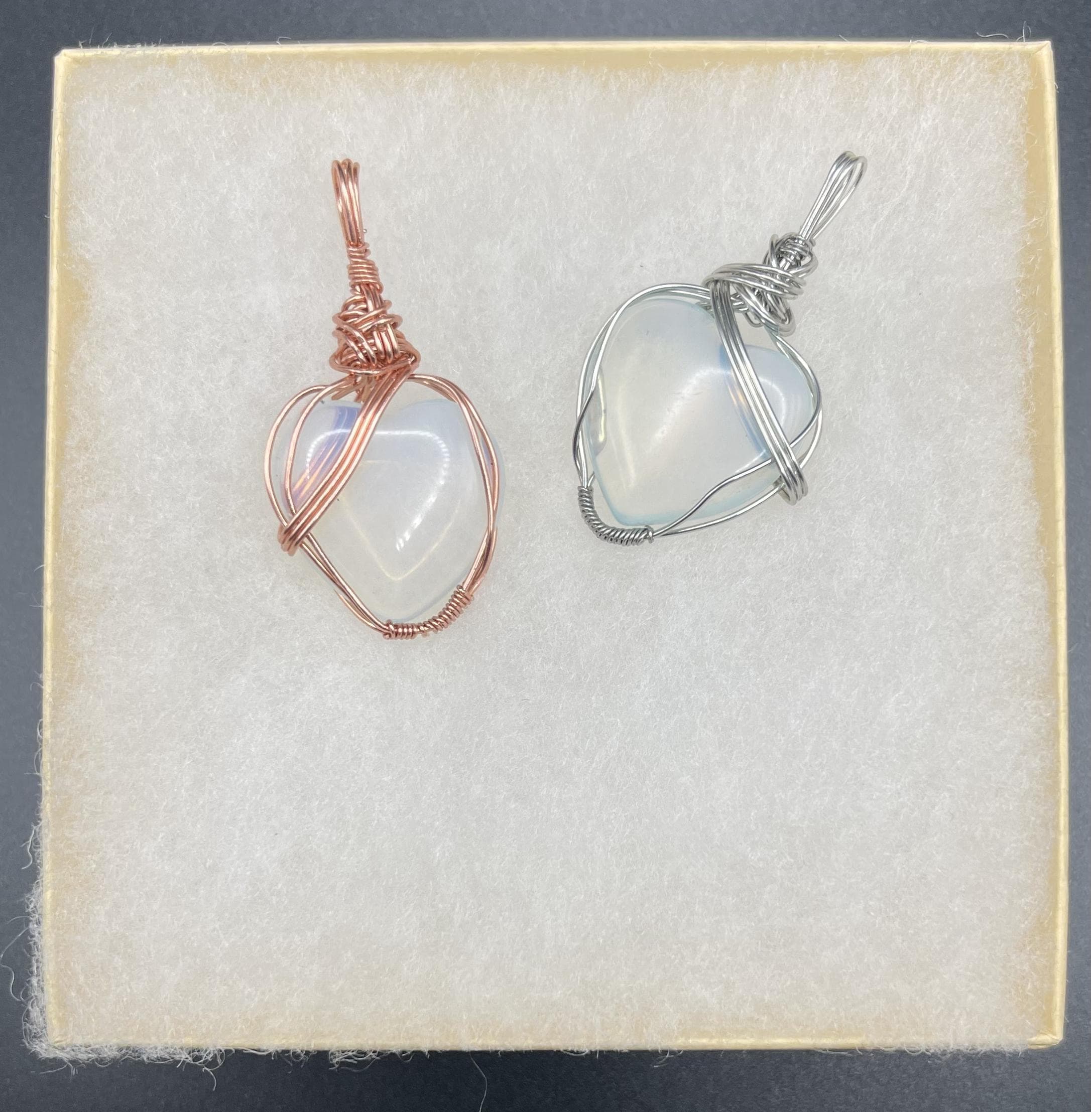 Heart Shaped Semi Precious Stone Pendant, Wire Wrapped Gemstone Heart Necklace image 4