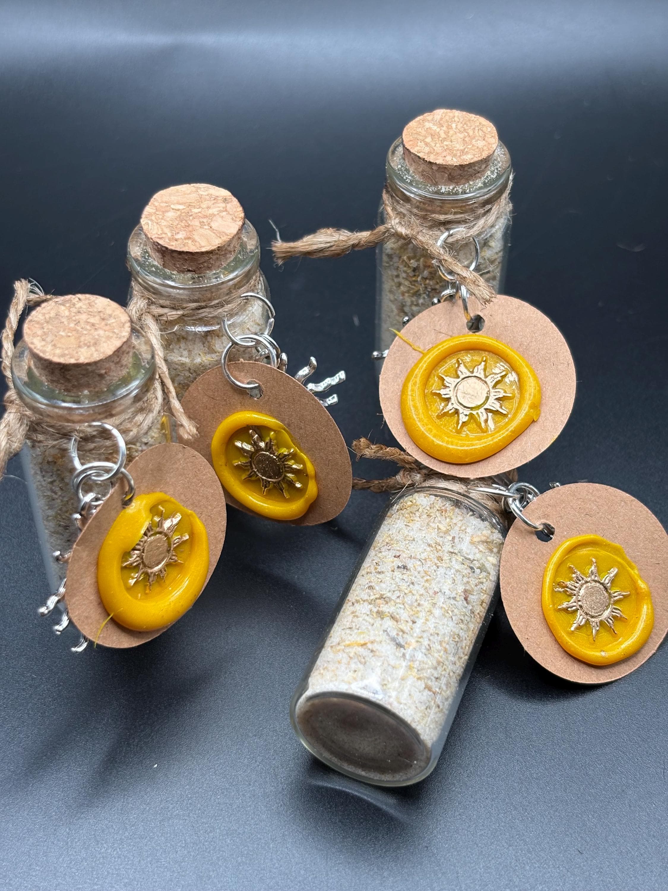 Sun Salt Ritual Jar | Solar Blessing Blend with Botanicals, Essential Oils, Altar Decor image 2