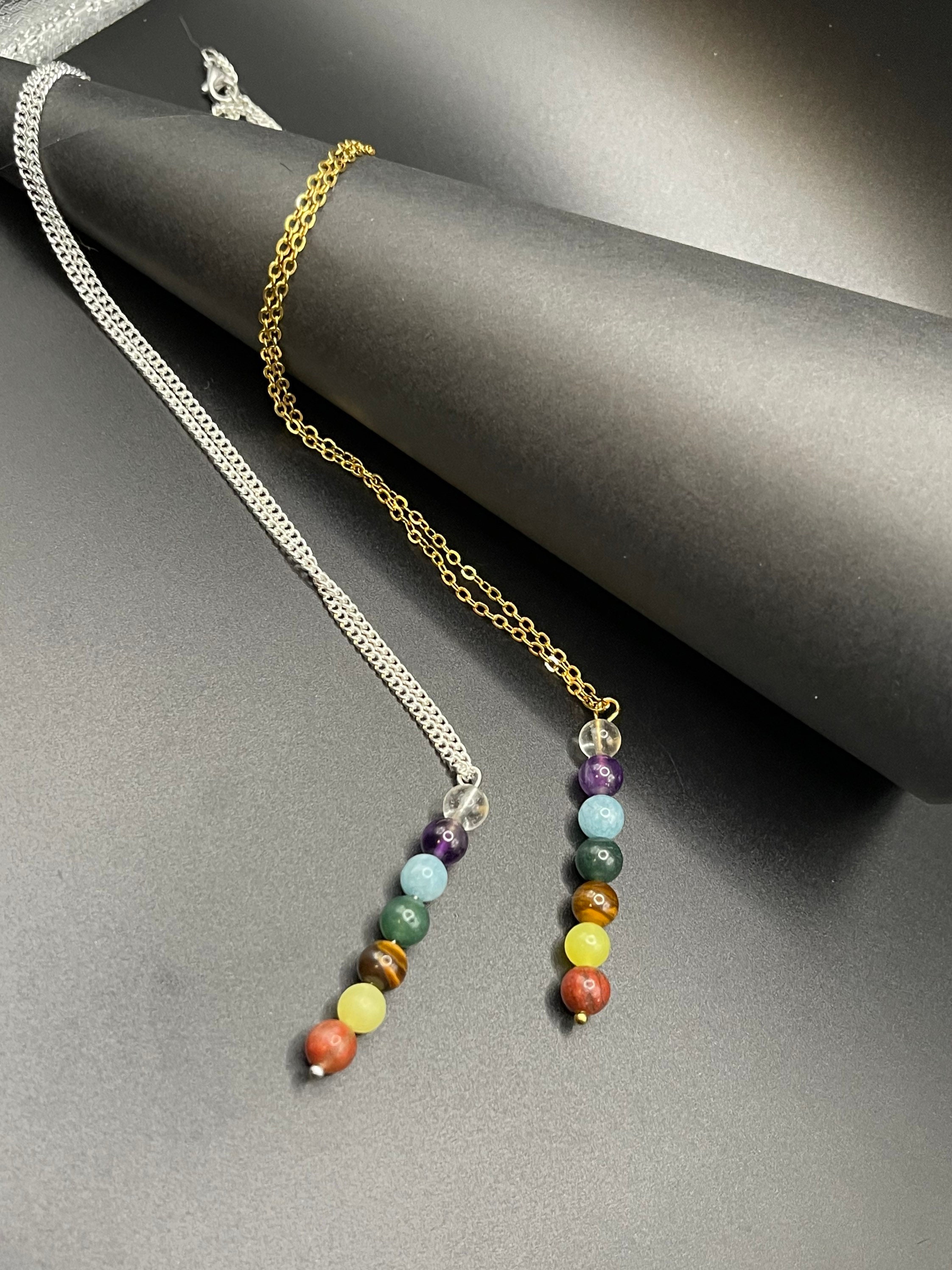Handmade Chakra Gemstone Pendant Necklace | Jasper, Citrine, Tiger& image 5