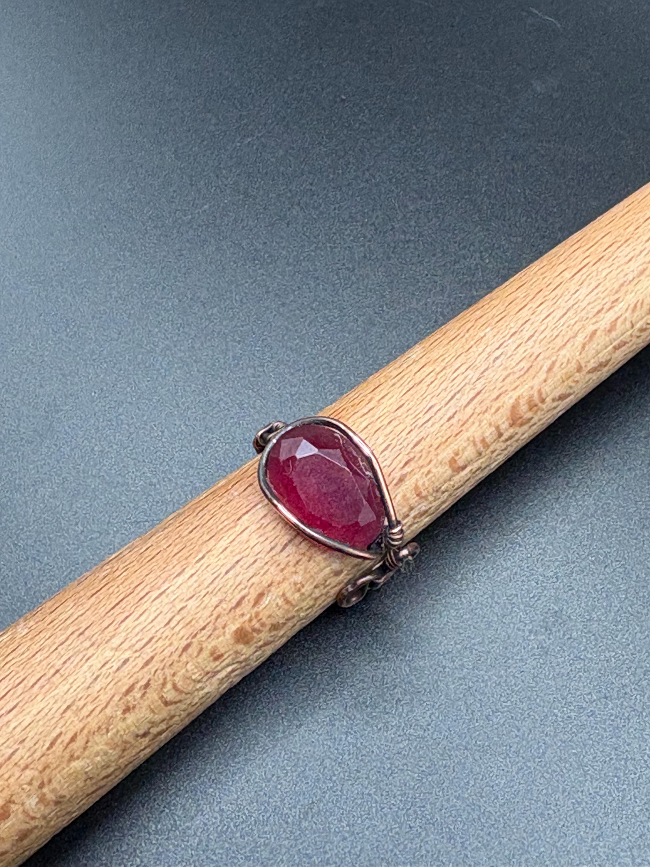 Handmade Wire Wrapped Gemstone Rings | Copper, Lapis, Quartz, Jasper Boho Style image 8