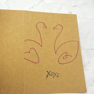 Tarjeta de felicitación de flamenco hecha a mano / Doblada individualmente / Tarjeta hecha a mano para el Día de Galentine, aniversario y cualquier ocasión.