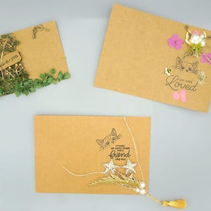 Juego de tarjetas de felicitación con dijes para el Día de San Valentín hechas a mano con temática de gato