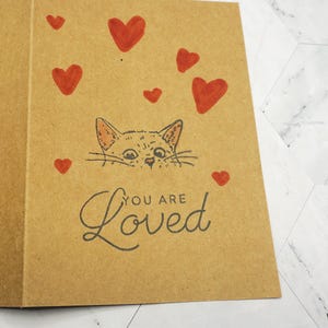 Handgemaakt wenskaart | Enkele gevouwen wenskaart Galentines Day-thema handgemaakte wenskaart