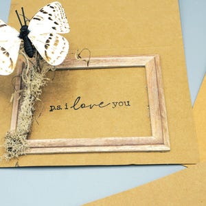 Biglietto d'auguri a tema falena / Biglietto d'auguri con ciondolo per San Valentino / Biglietto ispirato alla natura fatto a mano / Regalo ecologico per gli amanti della natura