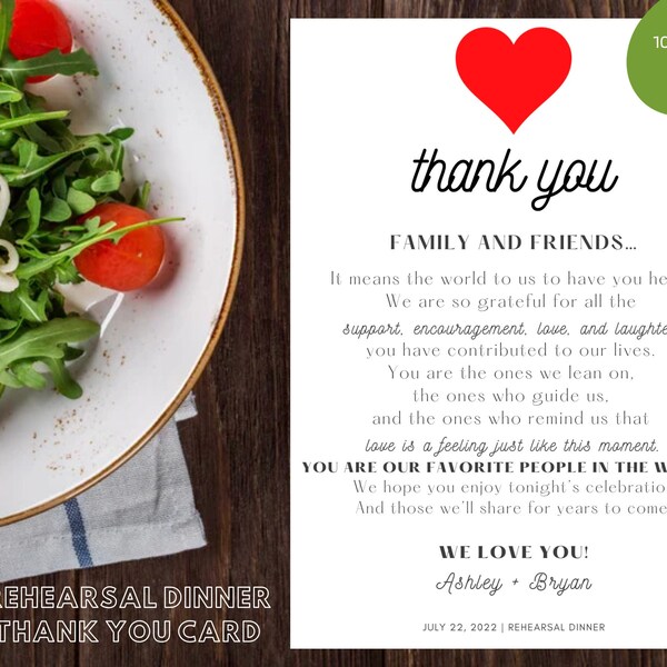 Thank You for Dinner - Etsy