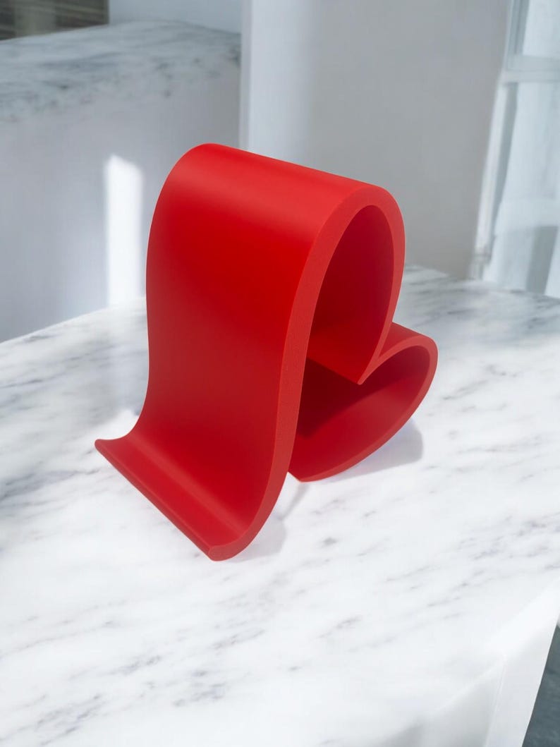 Suporte para celular em formato de coração | Suporte para smartphone impresso em 3D com PLA, acessório de mesa imagem 1