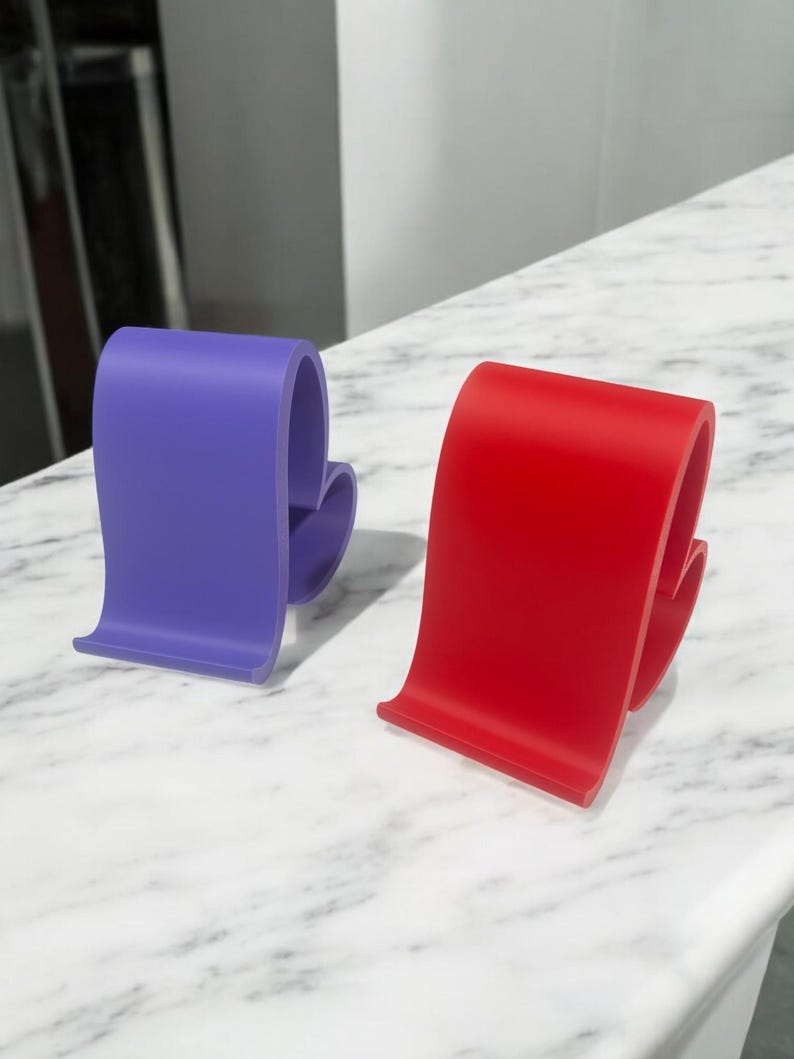 Suporte para celular em formato de coração | Suporte para smartphone impresso em 3D com PLA, acessório de mesa imagem 4
