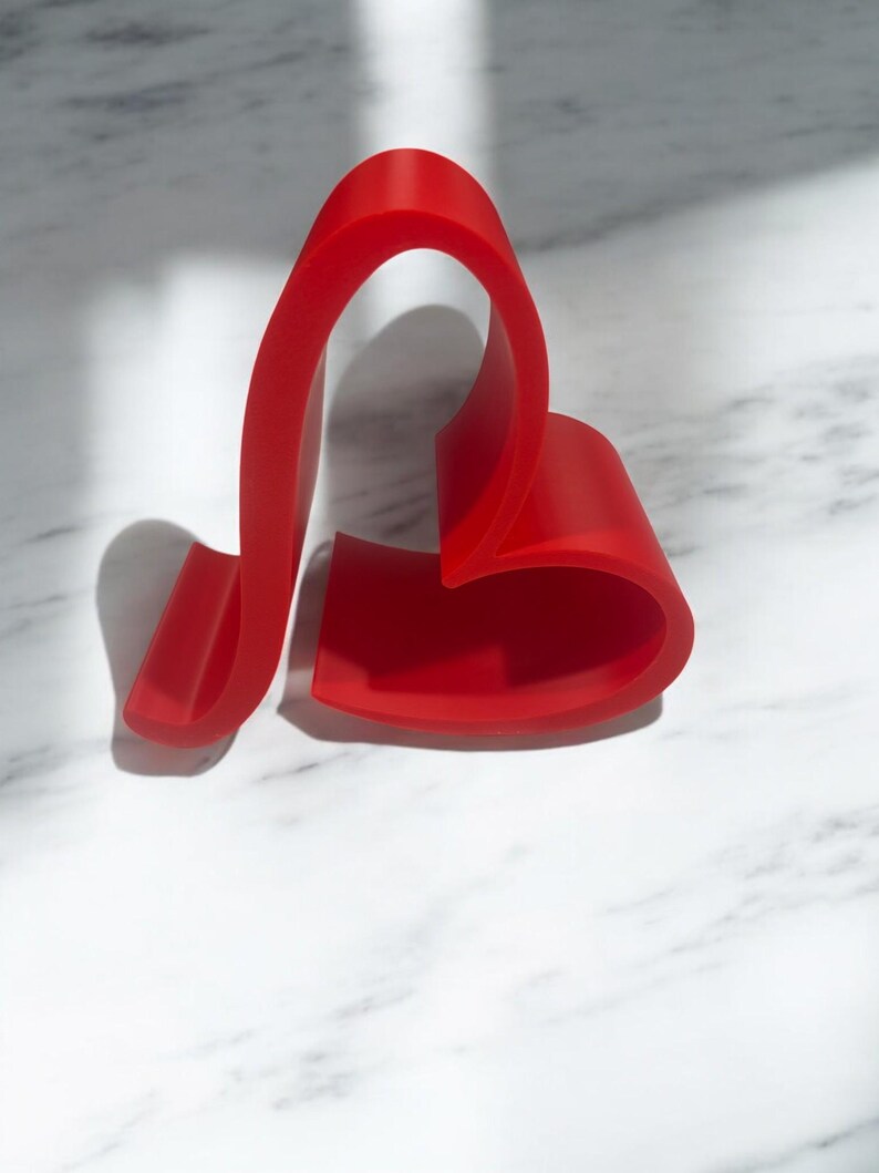 Suporte para celular em formato de coração | Suporte para smartphone impresso em 3D com PLA, acessório de mesa imagem 6