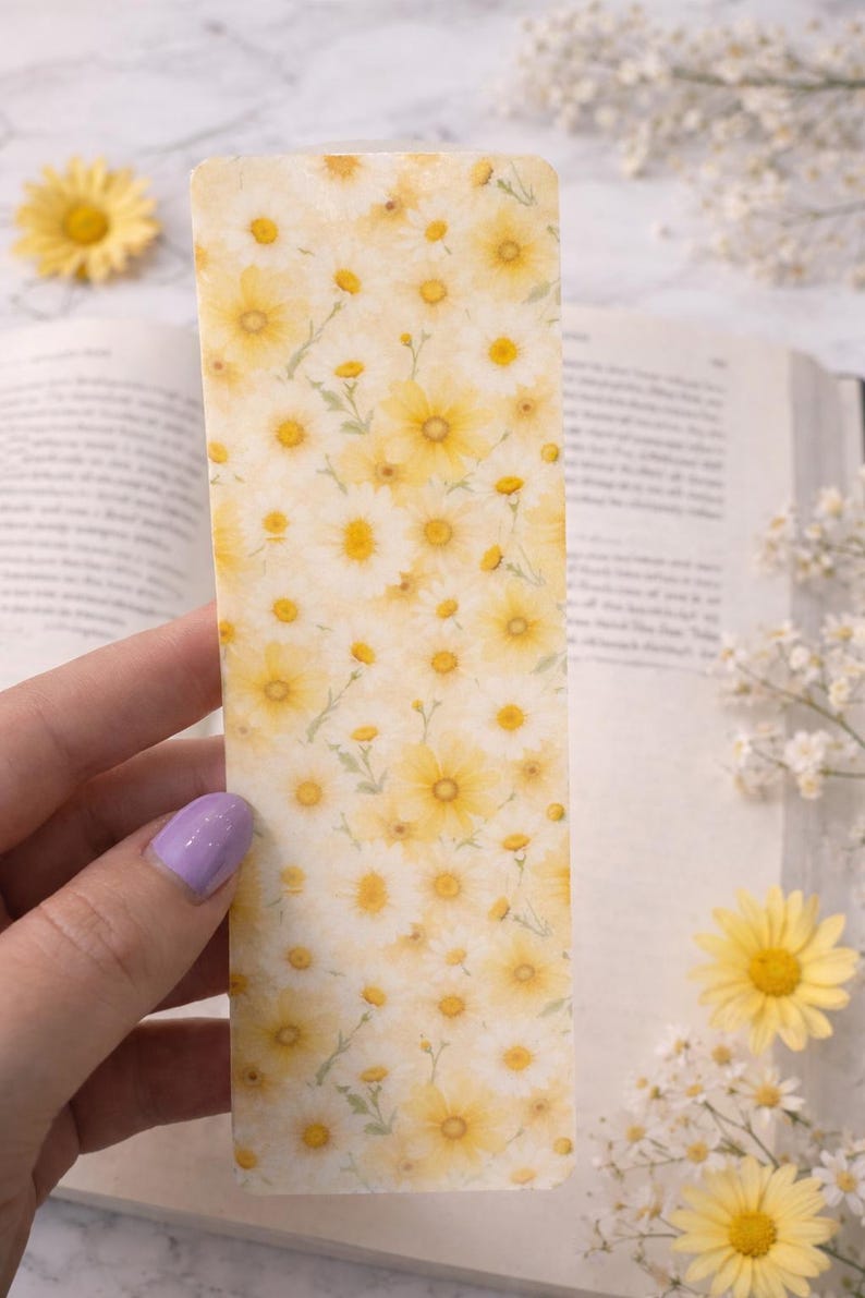 Yellow Flower Laminated Bookmark | Spring Book Lover Gift | Handmade ...