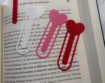Marcadores de Livro em Formato de Coração | Marcador de Livro Impresso em 3D com PLA | Presente de Dia dos Namorados | Presente para Amantes de Livros