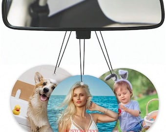 Aromatizador de ar personalizado com foto, fragrância personalizada para carro, feltro dupla face