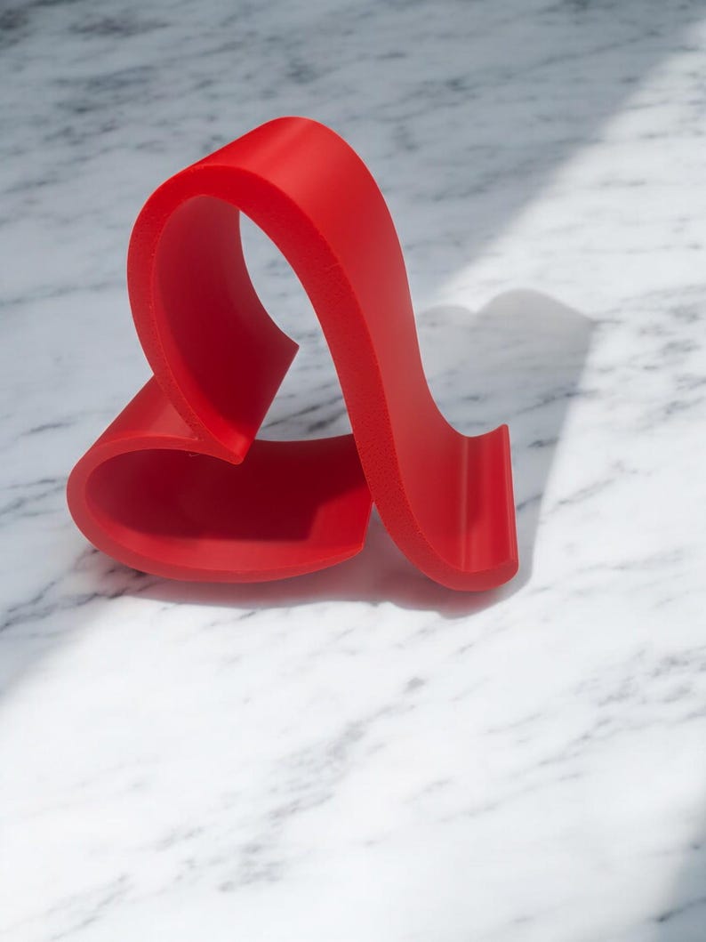 Suporte para celular em formato de coração | Suporte para smartphone impresso em 3D com PLA, acessório de mesa imagem 5