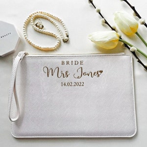 Personalised Wedding Bag,Personalised Bride Clutch Bag,Bridesmaid Gifts Personalised Bridesmaid Clutch Bag,Personalised Wedding Gift
