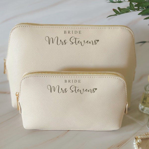 Borsa per trucco sposa personalizzata, regalo per damigella d'onore personalizzato, borsa da viaggio per sposa personalizzata, set regalo per sposa personalizzato