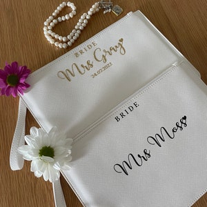 Borsa da matrimonio personalizzata, pochette da sposa personalizzata, regali per damigella d'onore Pochette da damigella d'onore personalizzata, regalo di nozze personalizzato immagine 6