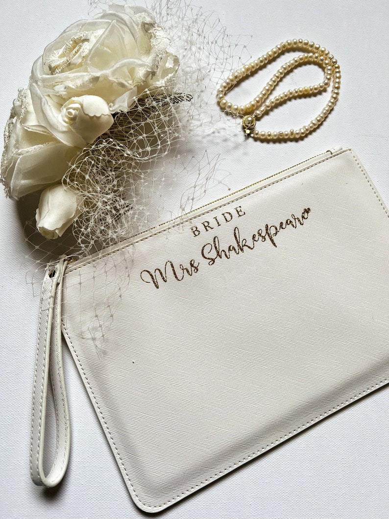 Borsa da matrimonio personalizzata, pochette da sposa personalizzata, regali per damigella d'onore Pochette da damigella d'onore personalizzata, regalo di nozze personalizzato immagine 3