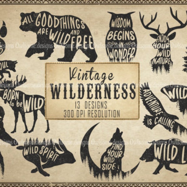 Vintage Wilderness Sublimation Bundle Graphic Designs PNG And SVG Files Instant Download For Commercial Use