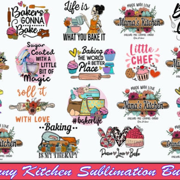 Funny Kitchen Sublimation Bundle PNG Files Instant Download For Commercial Use