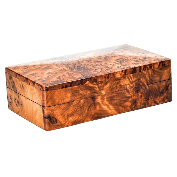 B MoroccanBazaar Thuya wood box Hand Carved Wooden Multipurpose Keepsake Jewelry Decorative Art Box Storage Organizer ( wood Box ,Antique )