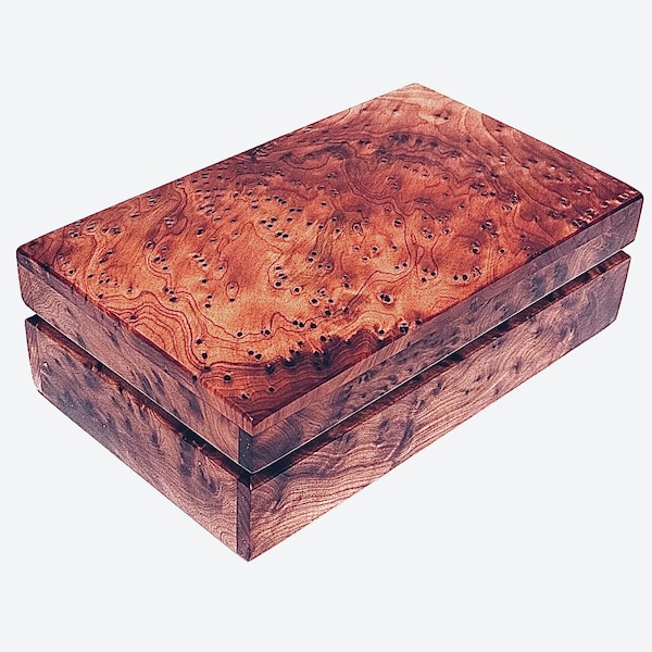 Thuya wooden box Hand Carved Wooden Multipurpose Keepsake Jewelry Decorative Art Box Storage Organizer ( wood Box ,Antique )