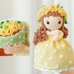 Sunflower Princess Strickanleitung ENG PDF | Blumenstrauß und Braut Amigurumi | Hochzeit Häkelanleitung | Geschenk