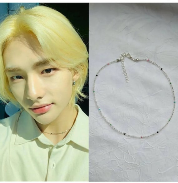 Stray Kids Hyunjin Felix No Easy Inspired Beads Beaded Necklace. STRAY KIDS Necklace. Kpop Style Cosplay Edelstahl Stainless Steel. Kpop Etsy