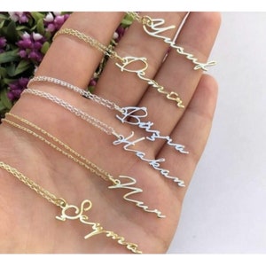 Personalized Minimalist Name Necklace, Custom Sterling Silver Name Necklace, Gold Name Jewelry, Gift for Her, Birthday Gift, Christmas Gift