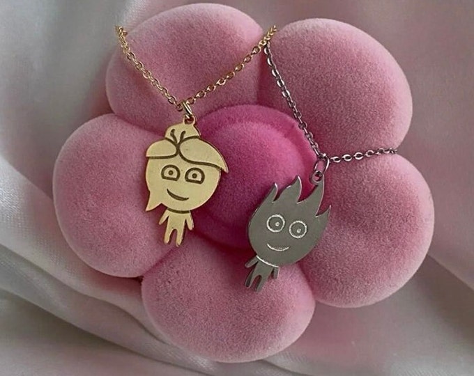 2 Piece Stainless Steel Jigsaw Puzzle Necklace, Couple Necklace