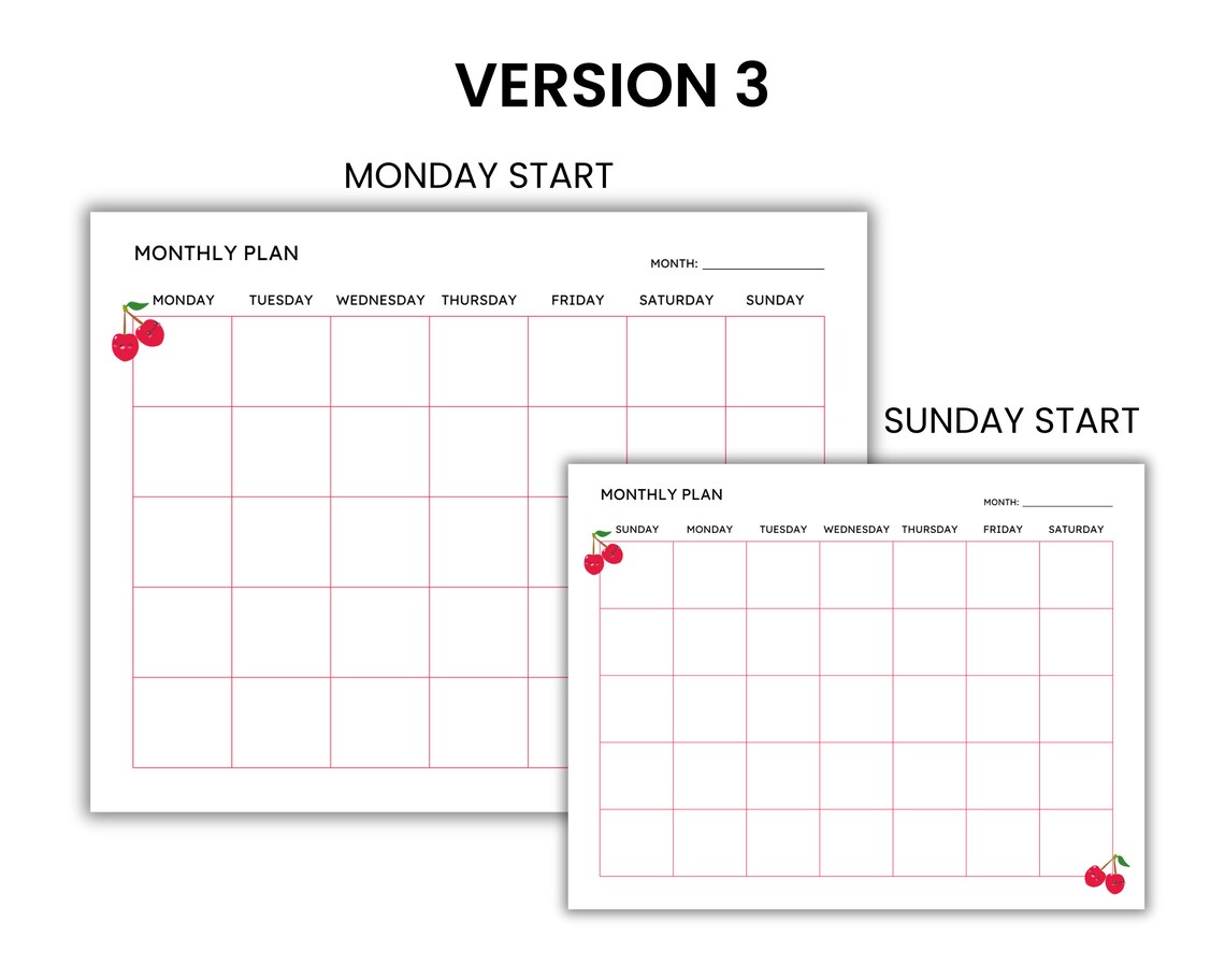 Monthly Planner Cute Calendar Monthly Calendar Printable Calendar ...
