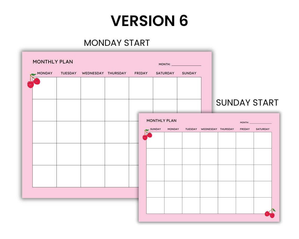 Monthly Planner Cute Calendar Monthly Calendar Printable Calendar ...