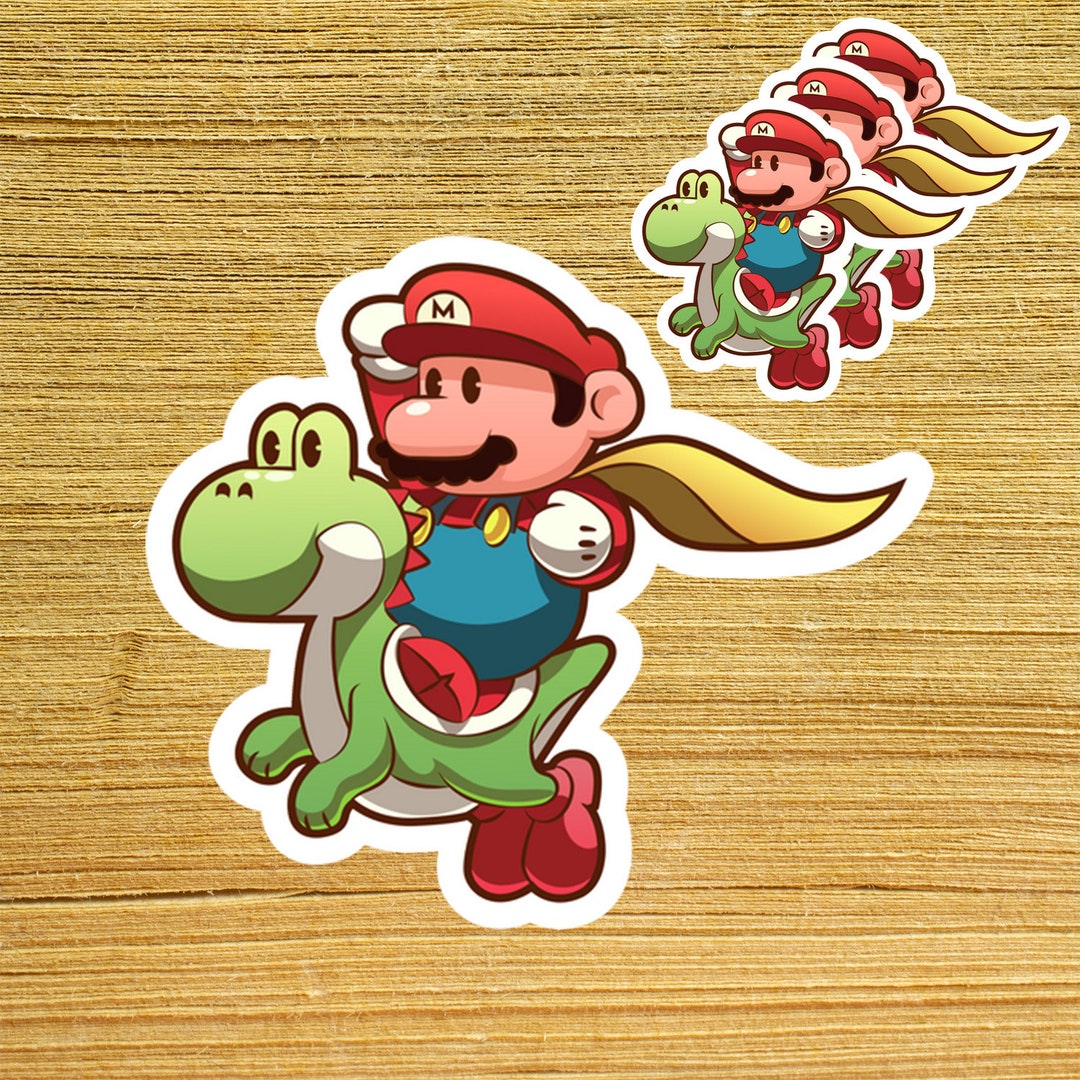 Super Mario Yoshi Sticker Super Mario Vinyl Sticker Funny Etsy