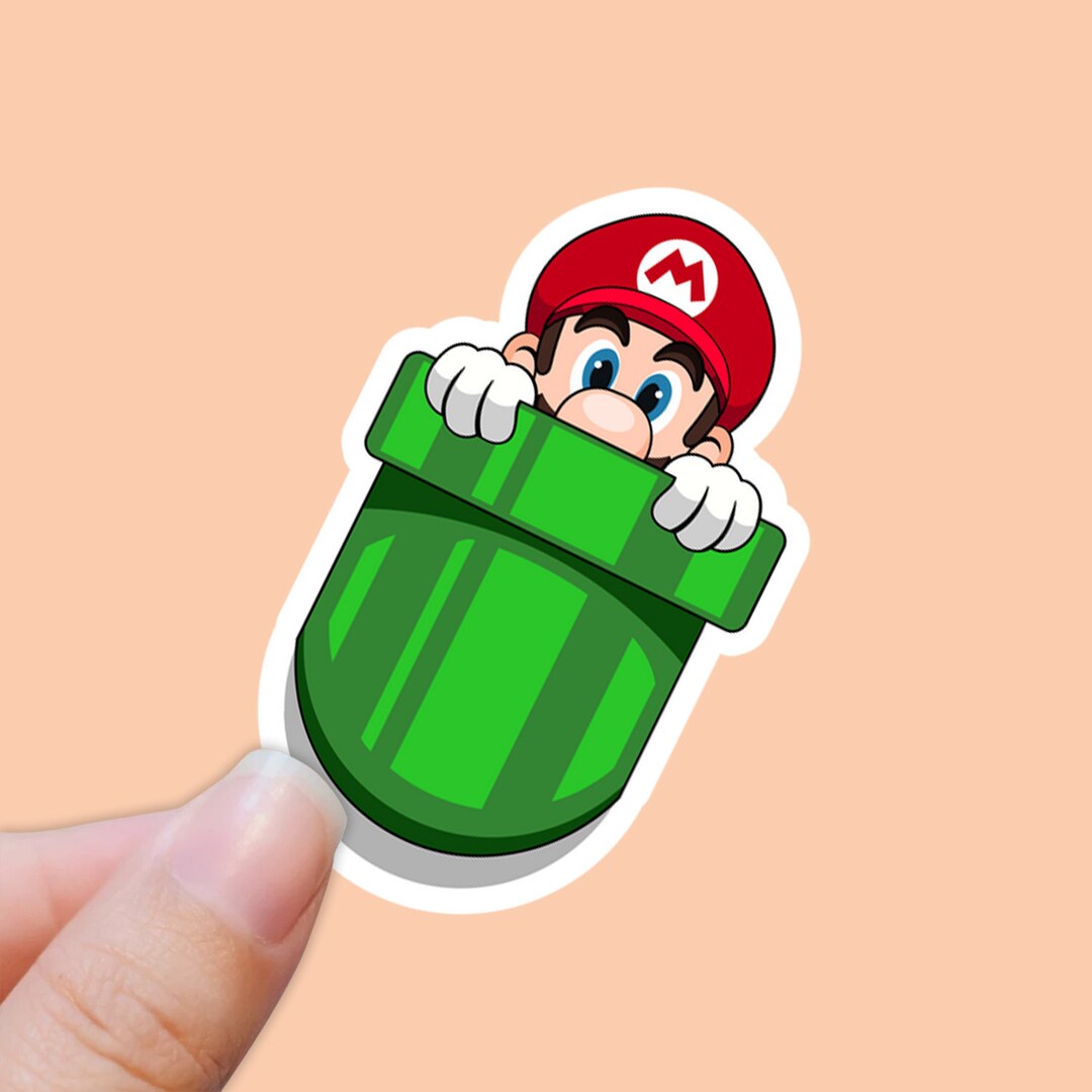 Super Mario Pocket Sticker Super Mario Vinyl Sticker Funny Etsy